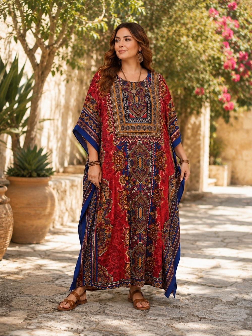 Sante Classics vintage-style bohemian kaftan dress  One Size